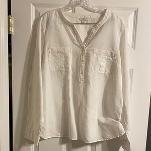 Talbots Cream Long Sleeve Top